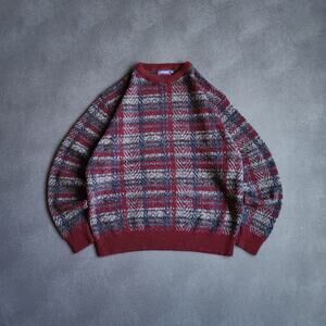 Vintage 90's Carmel Collection Red Plaid Sweater XLT